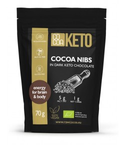 Kruszone ziarno Kakao w Czekoladzie KETO bez dodatku cukru BIO - COCOA 70 g
