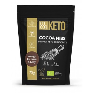 Kruszone ziarno Kakao w Czekoladzie KETO bez dodatku cukru BIO - COCOA 70 g