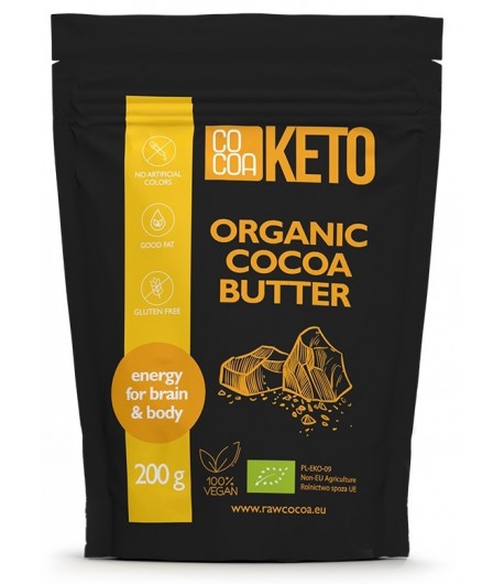Tłuszcz kakaowy KETO bezglutenowy BIO - COCOA 200g