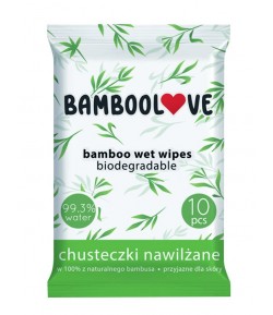 Chusteczki bambusowe nawilżane - BAMBOOLOVE 10 szt