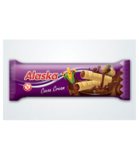 Rurki Kukurydziane nadziewane kremem Kakaowym bezglutenowe - Alaska 18 g