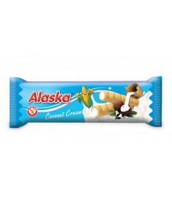 Rurki Kukurydziane nadziewane kremem o smaku Kokosowym bezglutenowe - Alaska 18 g