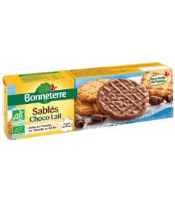 Ciastka oblane mleczną czekoladą BIO - BONNETERRE 120 g