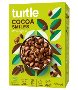 Muszelki kakaowe  bezglutenowe BIO - TURTLE 300 g