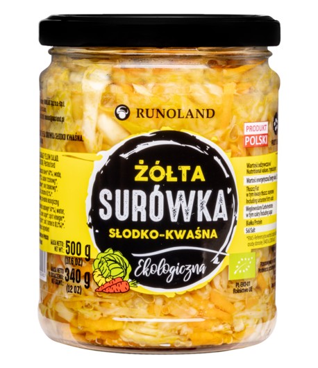 Surówka z kapusty (żółta) słodko-kwaśna BIO - RUNOLAND 500 g  (340g)